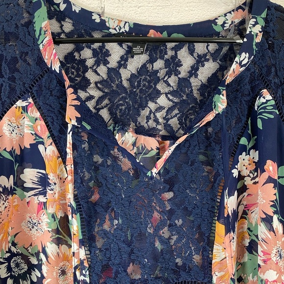 Zac & Rachel Floral Lace Boho Top size 2X - Picture 10 of 12